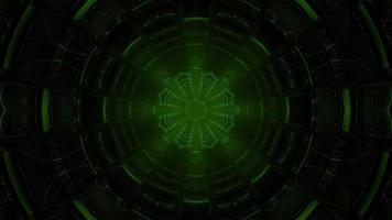 Ilustración 3d del túnel verde oscuro foto