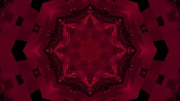 3D illustration of symmetric fuchsia kaleidoscope background photo