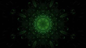 3d illustration of green endless corridor photo