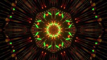 Ilustración 3d abstracto de patrón mandala esférico luminoso foto