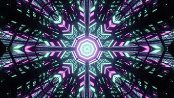 Abstract 3d illustration of luminous snowflake shaped pattern photo