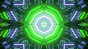 Futuristic pattern with abstract neon lights in 3D illustration photo