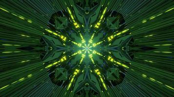 Shiny neon illumination forming geometric shapes on 3d illustration photo