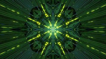 Shiny neon illumination forming geometric shapes on 3d illustration photo