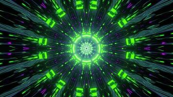 Geometric reflection in dynamic tunnel on 3d illustration photo