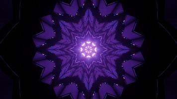 Symmetrical snowflake shaped pattern with glowing lamps in 3D illustration photo