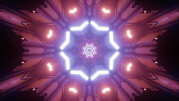 Shiny neon star with geometric ornaments 3d illustration photo