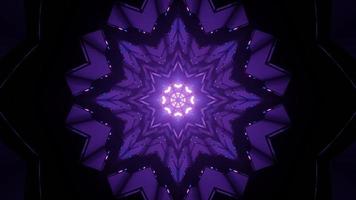 Symmetrical snowflake shaped pattern with glowing lamps in 3D illustration photo