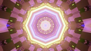 Graphic abstract pattern with neon lamps in 3D illustration photo