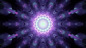 3d illustration of bright tunnel in shape of flower photo
