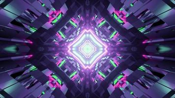 3D illustration of fractal geometric pattern with bright illumination photo