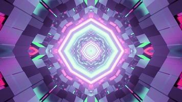 3D illustration of multicolored abstract geometric pattern with shiny figures photo