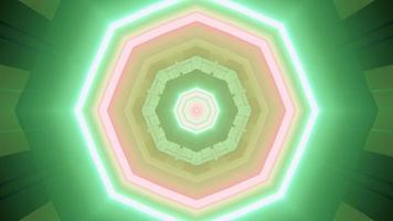Futuristic geometric structure with neon lines 3d illustration photo