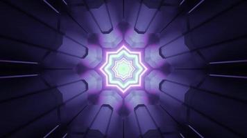 Circular geometric pattern with glowing star 3d illustration photo