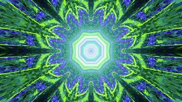 Glowing kaleidoscope neon ornament 3d illustration photo