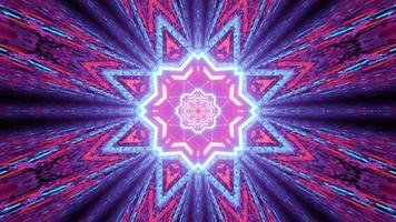 Geometric ornaments with colorful neon lights 3d illustration photo