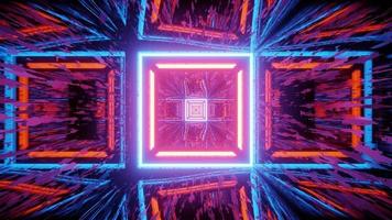 Abstract geometric background with traces of neon lights 3d illustration photo