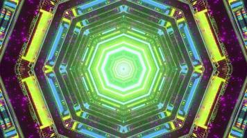 3D illustration of graphic abstract pattern with hexagon shaped illumination photo