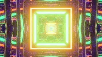 3D illustration of square shaped symmetric abstract background photo