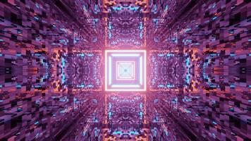 3D illustration of tunnel with distorted ornament photo
