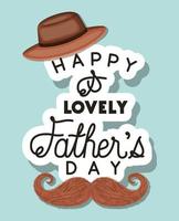 Fathers day celebration banner with icons vector