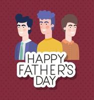 banner de celebración del día del padre con hombres vector