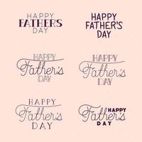 Fathers day celebration banner with lettering set vector