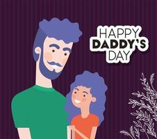 banner de celebración del día del padre con padre e hija vector