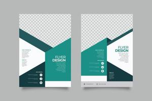 Abstract corporate green geometric flyer template vector