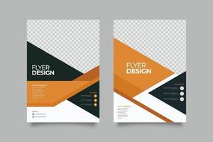 Abstract orange geometric flyer template vector