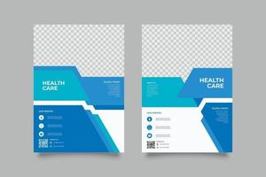 Abstract blue geometric flyer template vector