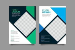 Set of abstract green geometric flyer template vector