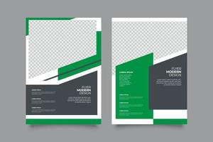 Abstract green geometric flyer template vector