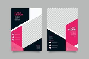 Modern dark geometric business flyer template vector