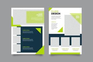 Abstract lime geometric flyer template vector