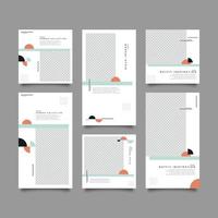 Minimal fashion posts template vector