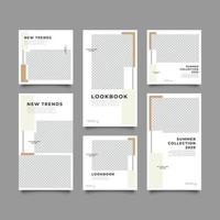 lookbook post and stories template vector