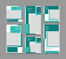 Digital branding marketing social media post template set vector