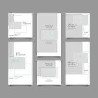 Historias de venta minimalistas y conjunto de colección de publicaciones. vector