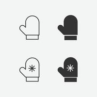 vector illustration of glove icon set on grey background for website and mobile app