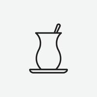 Tea cup vector icon for graphic and web design