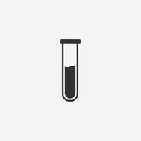 Vector de icono aislado de tubo de laboratorio médico, prueba. salud, farmacia, símbolo de la medicina sobre fondo gris. vector eps10