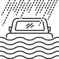 Line icon for flood coverage vector