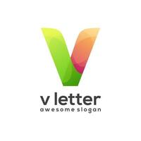 logo illustration, colorful v letter vector