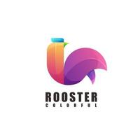 logo illustration, colorful rooster vector