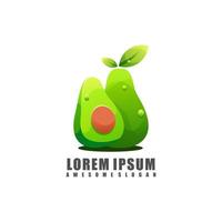 Ilustración de logotipo, fruta colorida de aguacate vector