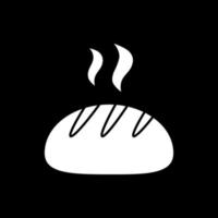 Freshly baked bun dark mode glyph icon vector