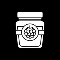 Raspberry jam in jar dark mode glyph icon vector