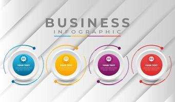 infographic business template with gradient colors