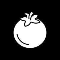 Whole tomato dark mode glyph icon vector